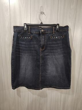Women's Denim Skirt Rhinestones Studded Festival Size 22 Zenan Jeans Night Out